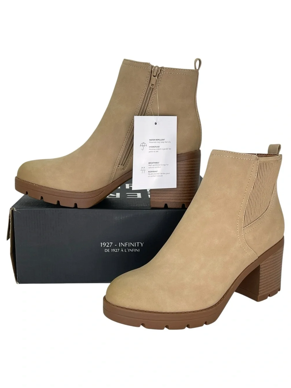 Naturalizer Madalynn Camel Faux Leather Womens Ankle Boots Size 9M